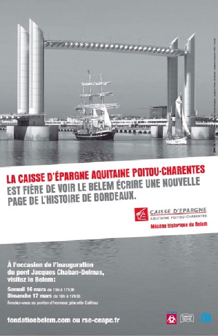 « Le Belem à Bordeaux pour inaugurer le pont Chaban-Delmas »